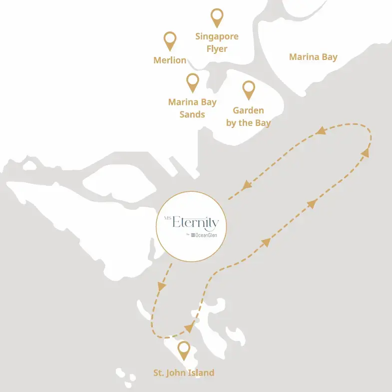 MS Eternity voyage route